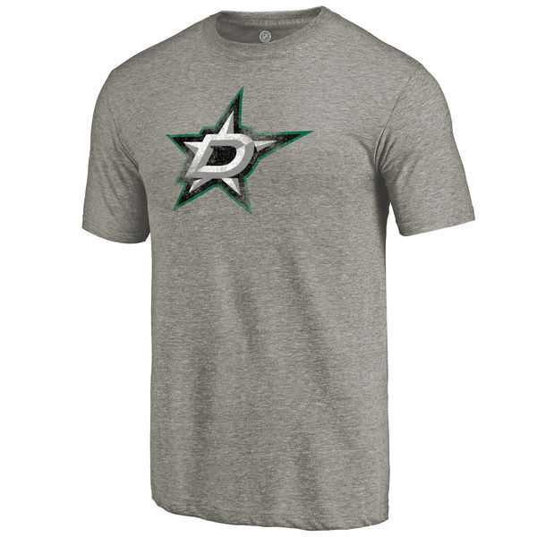 Men's Dallas Stars Distressed Team Primary Logo Tri Blend T-Shirt Ash FengYun,We sell and wholesale Men's Dallas Stars Distressed Team Primary Logo Tri Blend T-Shirt Ash FengYun on line form chian!